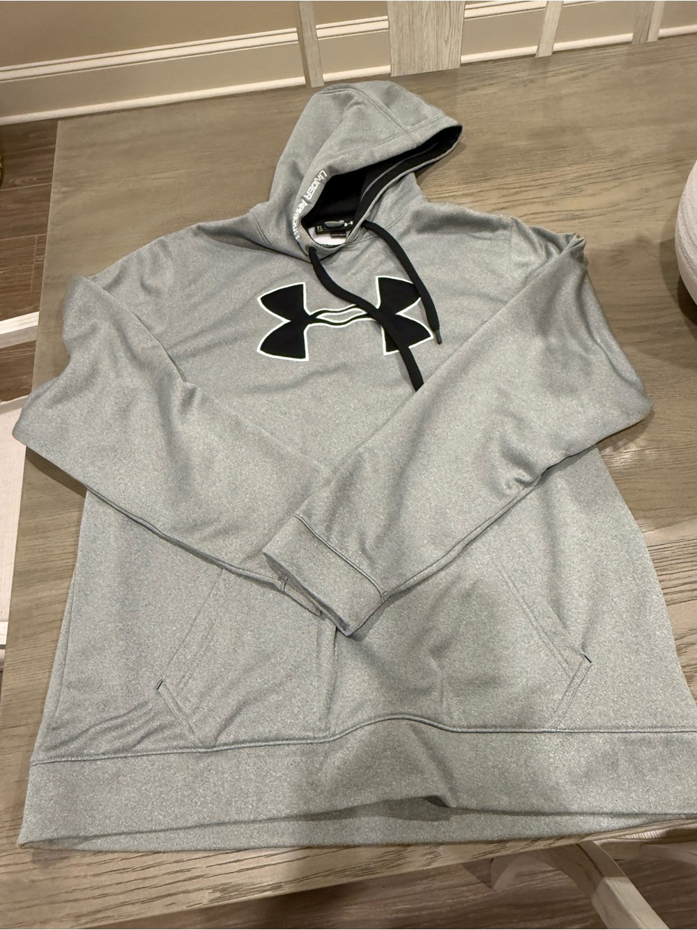 Under Armour Light Gray Hoodie with Black Logo